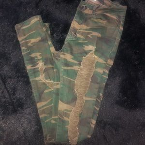 Destroyed Camouflage Jeans